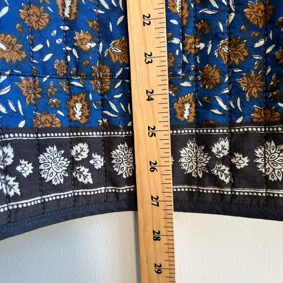 Handmade Quilted Navy Floral Open Jacket Granny Jacket - Picture 6 of 8